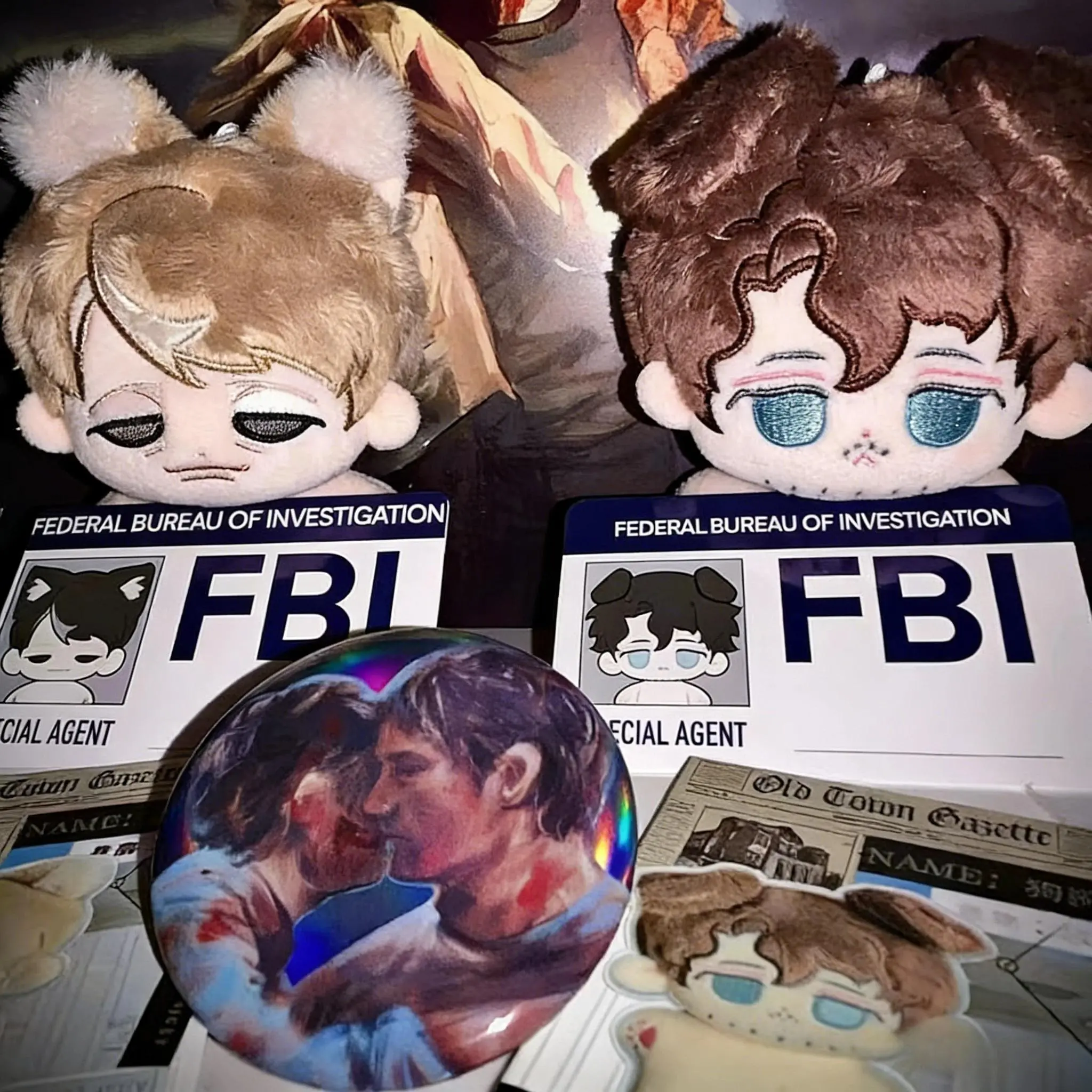 10cm Hannibal Series Will Graham & Dr. Lecter Collectible Plush Doll, Cute Stuffed Toy Pendant, Cosplay Keychain, Bag Decor Gift, Collectibles
