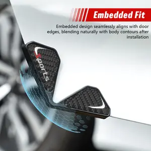 2PCS/4PCS Car Door Edge Corner Protector Strip | Carbon Fiber Anti-Scratch Paint Protection Guard | Waterproof Self-Adhesive Parking Collision Film | Universal Fit Car SUV Truck Exterior Accessories