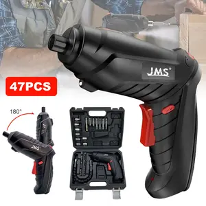 3.6V Lithium Ion Rechargeable Screwdriver Set – 3.5Nm Maximum Torque, 1.8Ah Cordless Tool with LED Light, 47-Piece Accessory Kit, Black