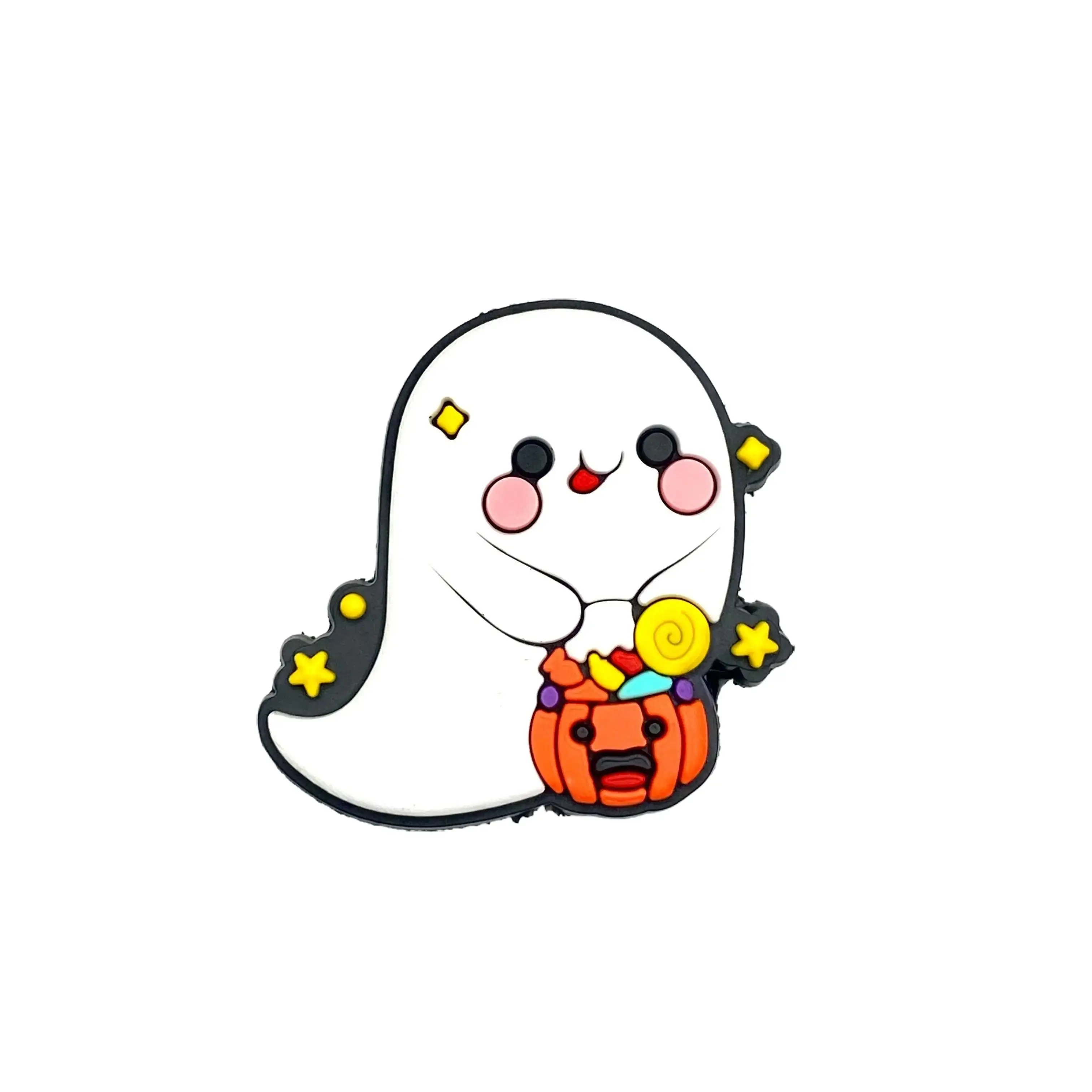 1pc Cutest Boo Around PVC Focal Beads - Ghost Pumpkin Craft Beading Supplies DIY