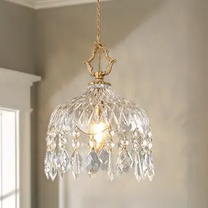 Military-Grade Brass VS Plastic Junk!  Crystal Pendant Light w/ Real K9 Prisms
