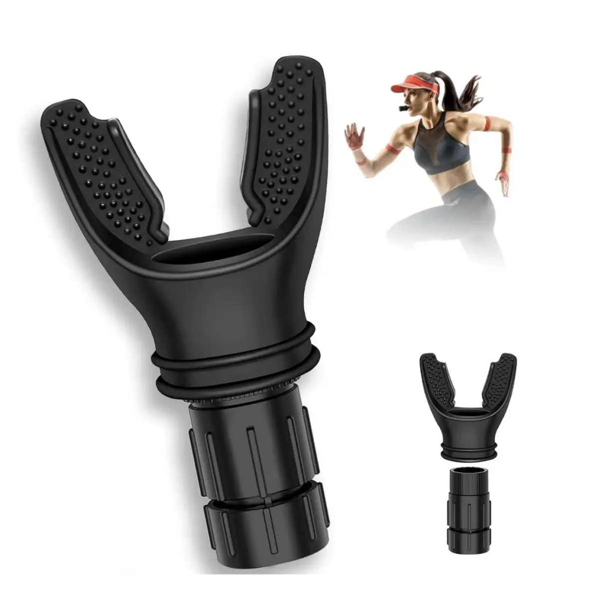 Portable breathing exercise device for lungs, Breathing trainer with Resistance Adjustable, Lung Trainer with excellent quality silicone, Improve Breathing Capacity and Endurance,Easy to Clean and Use