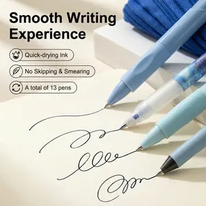 Rarler 13 PCS Smart Pen Set with Monster Pencil Case 8 Unique Types 1 Twist 1 Everlasting 1 Grip 1 Click 1 Retractable 1 Agile 1 Erasable Gel 6 0.5mm Ballpoint Pens for School Study Exams