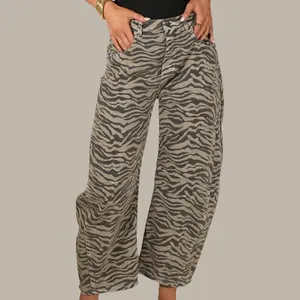 the "look twice" zebra barrel jean.