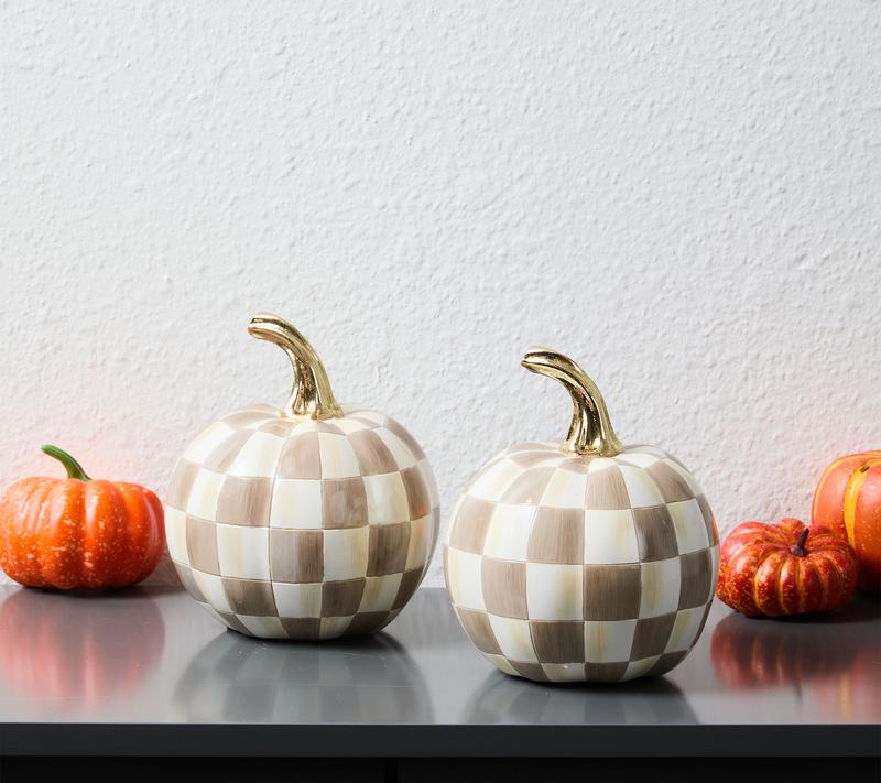 MacKenzie- Childs Set of 2 Mini Pumpkins