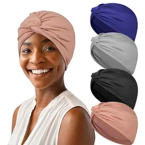 Ethnic Style Headscarf Hat, Imitation Twist Cross Hat, Indian Hat, Chemotherapy Hat, Bag Head Hat