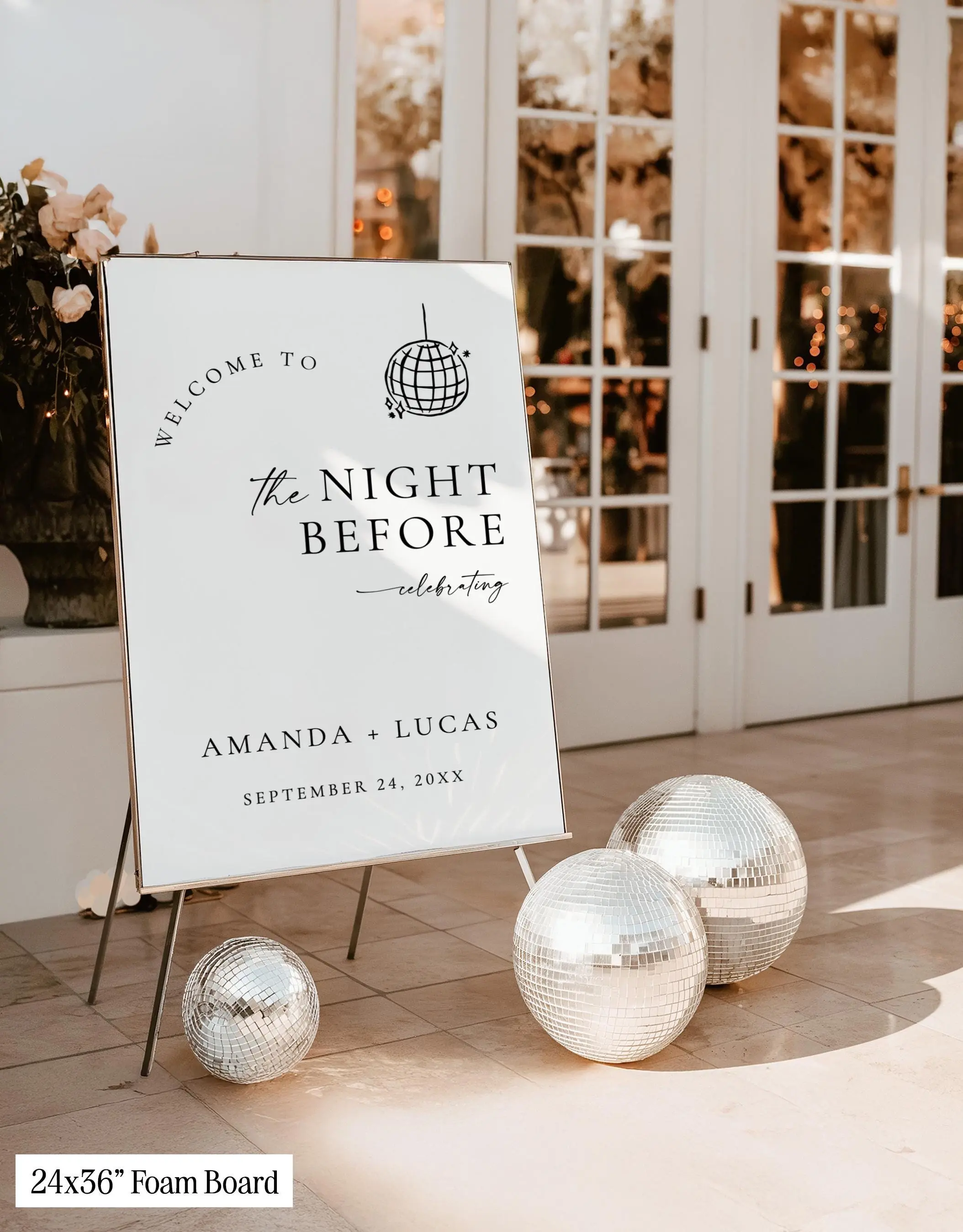 Personalized Rehearsal Dinner Welcome Sign, Custom Name Foam Board Sign | 18x24 & 24x36 | Printed & Shipped, No DIY