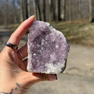 Amethyst Cut Base - Natural Purple Amethyst Mineral Specimen for Collection and Display