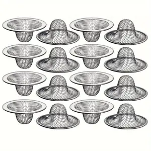 Stainless Steel 10pcs Bathroom Sink Drain Strainer - Sink Protector, Hair Catcher, Filter Mesh, Home Essentials, Bathroom Accessories