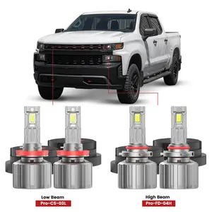 Fit for 2019-2026 Chevrolet Silverado 1500 WT/Custom/Custom Trail Boss Custom-Fit H11 9005 LED Bulbs with Dust Cover | Pro-DC Series