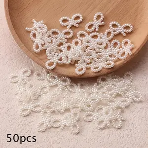 The bow knot, an ivory-white hair ring decoration, is suitable for homemade wedding hair accessories, daily decoration, homemade hair clips jewelry, and the hair clip accessories materials needed for DIY projects, Handicraft