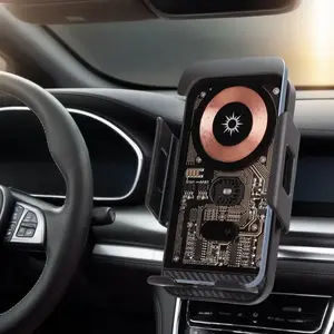 15w Car Phone Holder with Wireless Charging, Wireless Magnetic Charger, Compatible with iPhone Series 16/15/14/13/12/11/8, Durable Design for Daily Use