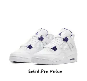 Obsessed with this clean white mid-top sneaker with rich purple accents, perfect for sporty fits and streetwear