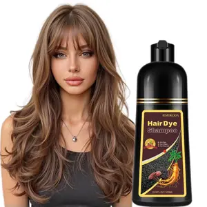 Coffee Hair Dye Shampoo 3 in 1, Herbal Formula for Men & Women, Paraben-Free & Hypoallergenic, Instant Semi-Permanent Color in 10–15 Minutes, Easy Disposable Coloring Shampoo for Hair & Beard, Champú con Tinte, 16.9 Fl Oz