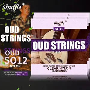 Shuffle Ude String Silver Color Nylon Strings So12, Includes 12 Pieces in PVC Bag, Ideal for Musical Instruments