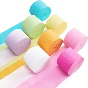 8 Rolls Pastel Crepe Paper Streamers for Birthday Party Wedding Decorations