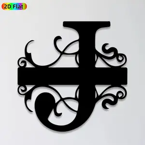 1pc Monogram Letter J Metal Wall Art, Ornate Letter J Statue Mural, Ideal Gift for New Year, Christmas, Monogram Decor Enthusiasts, Powder-Coated Metal Wall Decor Wall Sculptures, Perfect for Indoor Wall & Outdoor Fence Letter Art Enthusiasts