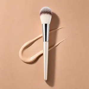 Fluffy Large Powder Brush Set - Soft-Bristle, Gold, Jumbo Face Brushes for Blush Application, Delivering a Flawless Finish, Gold Face Brushes