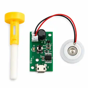 DIY USB Humidifier Mist Maker Kit, Mini Ultrasonic Atomizer Module with 20mm Atomizer Disc, USB Control Board, Cotton Wick and Yellow Cap for DIY Water Container Humidifier Projects
