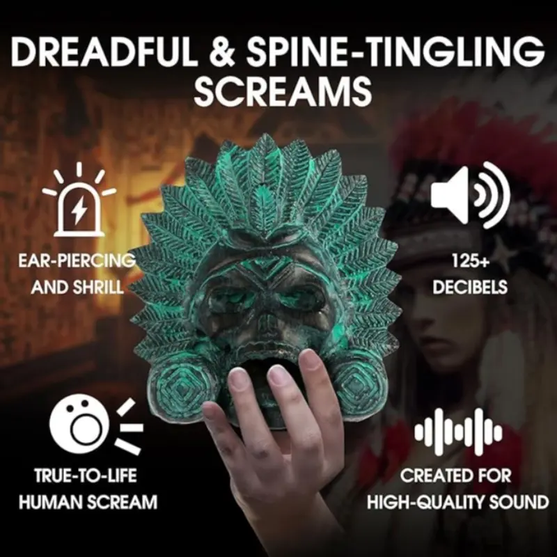 Aztec Death Whistle Halloween Prank Gag Gift, Unique Vintage War Horn Replica, Outdoor Survival Toy, Stress Relief Dreadful Shrill Scream Blower, Decoration