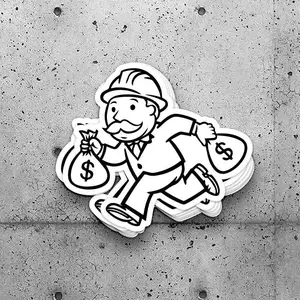 Monopoly Man Sticker, Hard Hat Sticker, Great for hardhat Sticker, Vinyl Sticker, Bookish Sticker, Book Sticker, Laptop Sticker, Tumbler sticker, Water bottle sticker