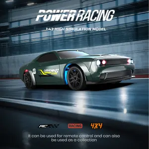 1:43 Scale RC Drift Car - 4WD Mini Remote Control Car with Gyroscope & Alloy Chassis, Full Proportional Control, 7-Color LED Lights, Desktop Racing Toy for Adults & Teens high speed rc car electric gokart fast wheel