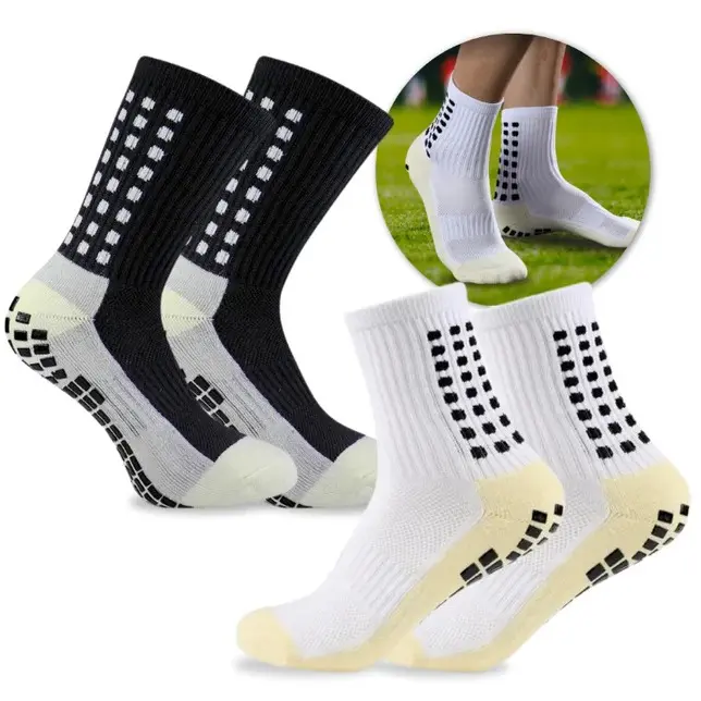 3/4/5 Pairs Non-Slip Athletic Grip Socks for Soccer, Solid Crew Style for Men and Women, Cushioned and Breathable for Gym & Yoga, Gym Socks, Soft Breathable Socks Breathable Sports Socks Anti Slip Socks