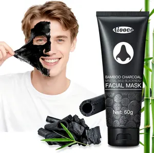 Bamboo Charcoal Mineral Mud Mask, Deep Cleansing Peel-Off Formula, Helps Control Oil & Reduce the Look of Blackheads, Daily T-Zone Skin Care