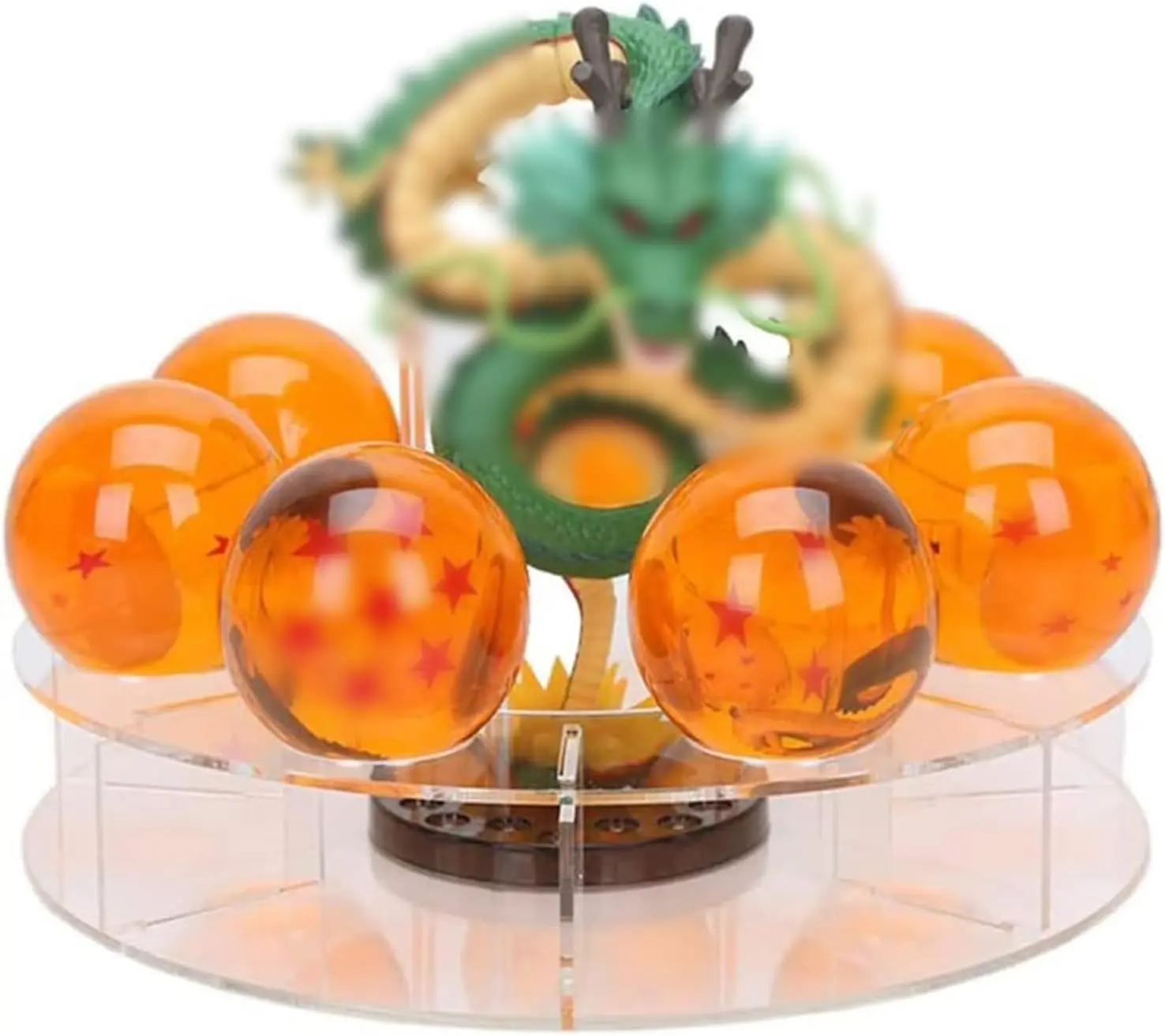 The Novel Children's Toy Dragon Transparent Play Balls Set Contains Dragon Statue + Ball 3.5cm + Acrylic Base +Gift Box Star can be Used as Home Decoration, Birthday Gifts and Toys