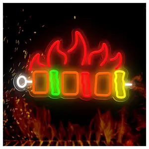Sign Illuminated BBQ Neon Sign Dimmable LED Lamp For Wall Decor Kitchen Restaurant Backyard Decor Store Bistro Party Sign Lamp
