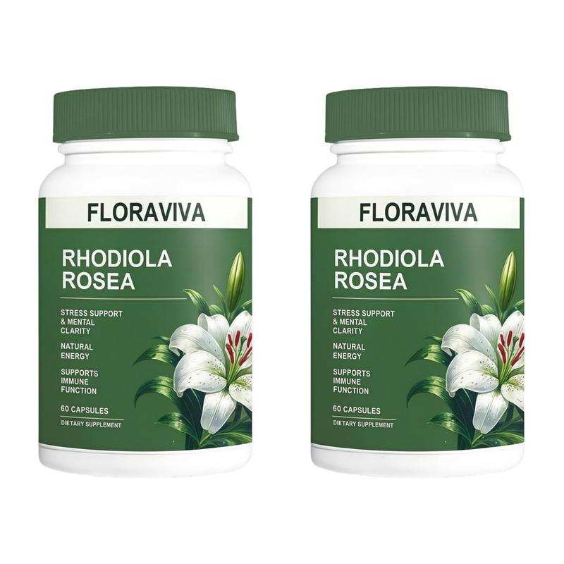 pack of3 Floraviva Rhodiola Rosea [500mg] - Stress Relief, Energy Boost, Focus & Mood Support - Premium Adaptogen Capsules