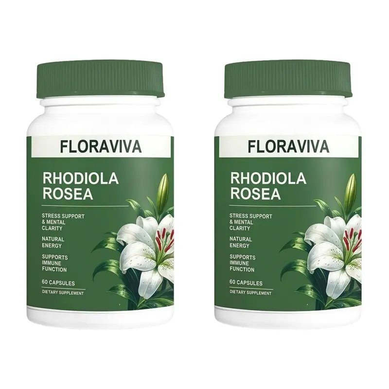 pack of3 Floraviva Rhodiola Rosea [500mg] - Stress Relief, Energy Boost, Focus & Mood Support - Premium Adaptogen Capsules