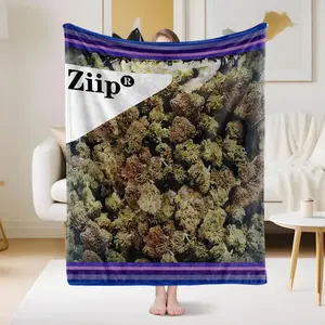 Extra Large Dank Weed Design Blanket, Gradient Striped Throw, Living Room Bedroom Sofa Bed Home Decoration, 180x220cm