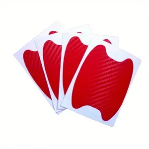 4Pcs/Set Car Styling Mouldings Sticker Car Door Sticker Carbon Fiber Scratches Resistant Cover Auto Handle Protection Film Parts Car Decal