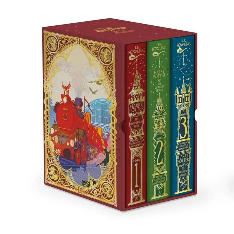 Harry Potter Books 1-3 Boxed Set Minalima Edition Interactive Illustrated Edition with 8 Enchanting Elements