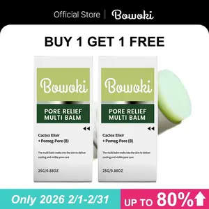 Buy 1 get 1 free  Bowoki PORE RELIEF MULTI BALM with Cactus Cooling Reduce Puffiness & Pore Tightening for Visible Pore Care Skin Repair