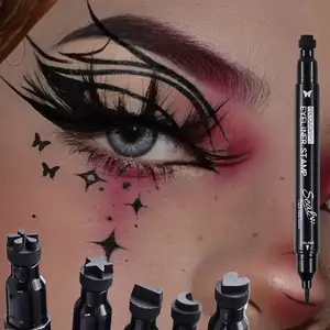 Heart-Shaped Waterproof Quick-Dry Moonflower Star Eyeliner Pen, 2-In-1 Liquid Eyeliner Makeup, Long-Lasting Smudge-Proof Eye Liner
