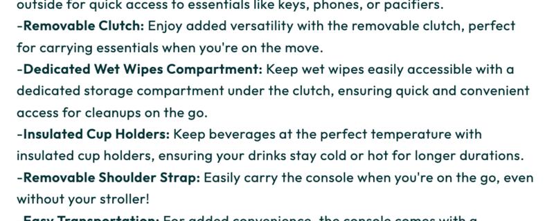 Parent Console with Insulated Cup Holders