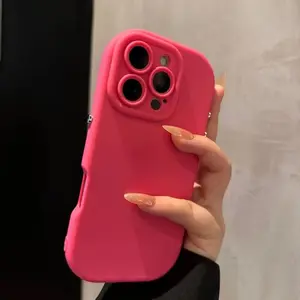 Ip14promax Phone Case Ip16/15 All-Inclusive 13 Simple 12 Round Edge Unique Design Trend Silicone Cellphone Hard Wear-Resistant Scratch-Proof Fingerprint-Proof Anti-Skid