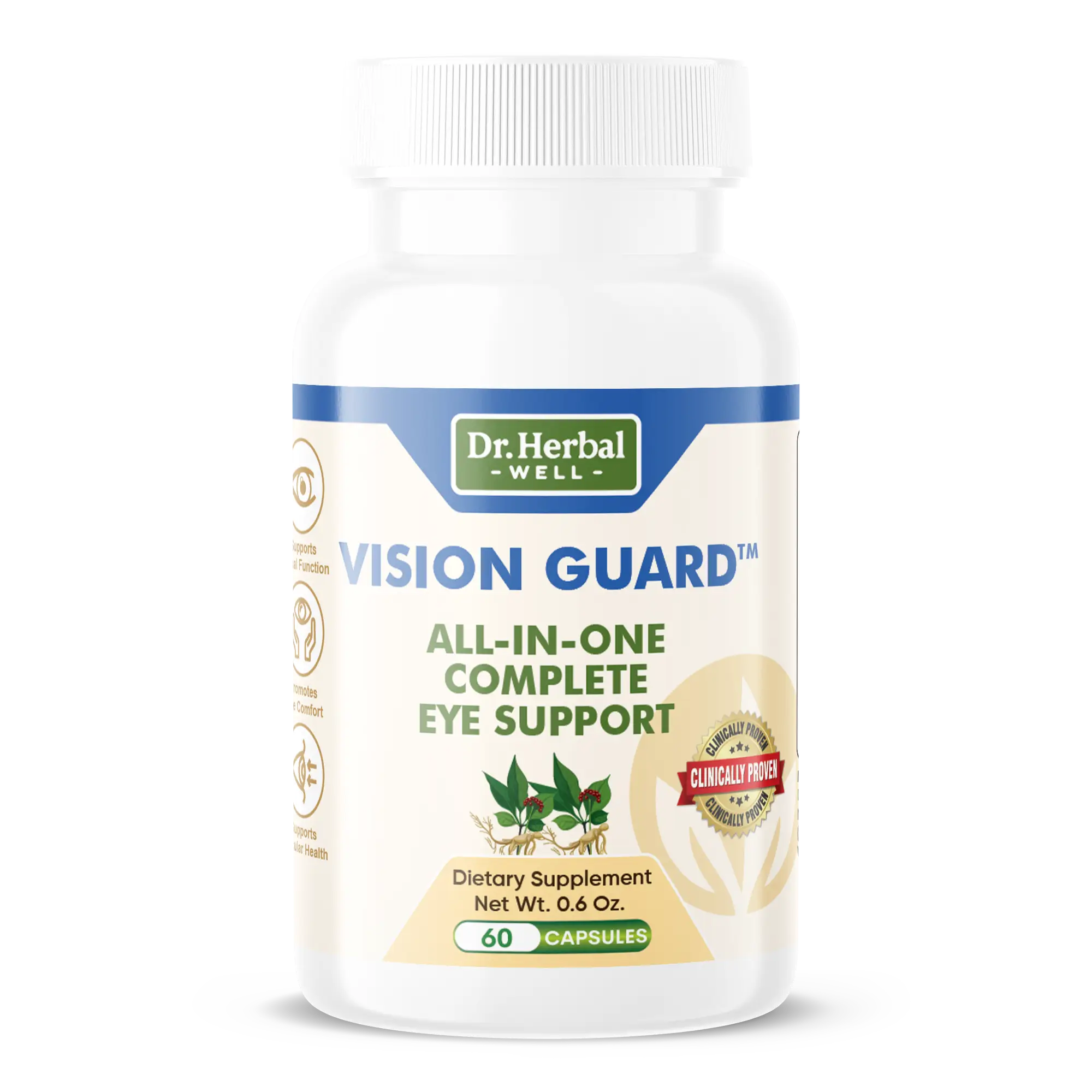 VISION GUARD EYE HEALTH Natural Herbal Supplement By Dr. HW (60 Capsules) Fitness Healthcare