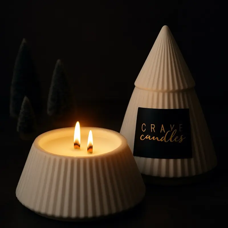 Crave Candles Berries & Bliss - Elegant Ribbed Design Scented Candle for Cozy Atmosphere