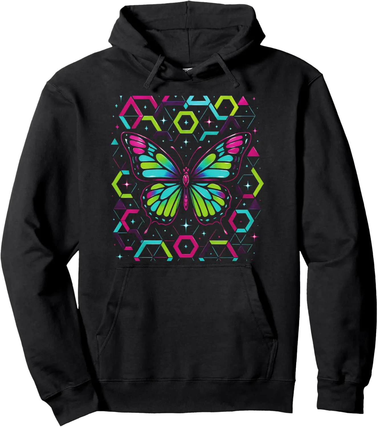 Butterfly - Geometric Hexagon Abstract Art Pullover Hoodie - Brayanner Shop 97B0FK3W6HB8