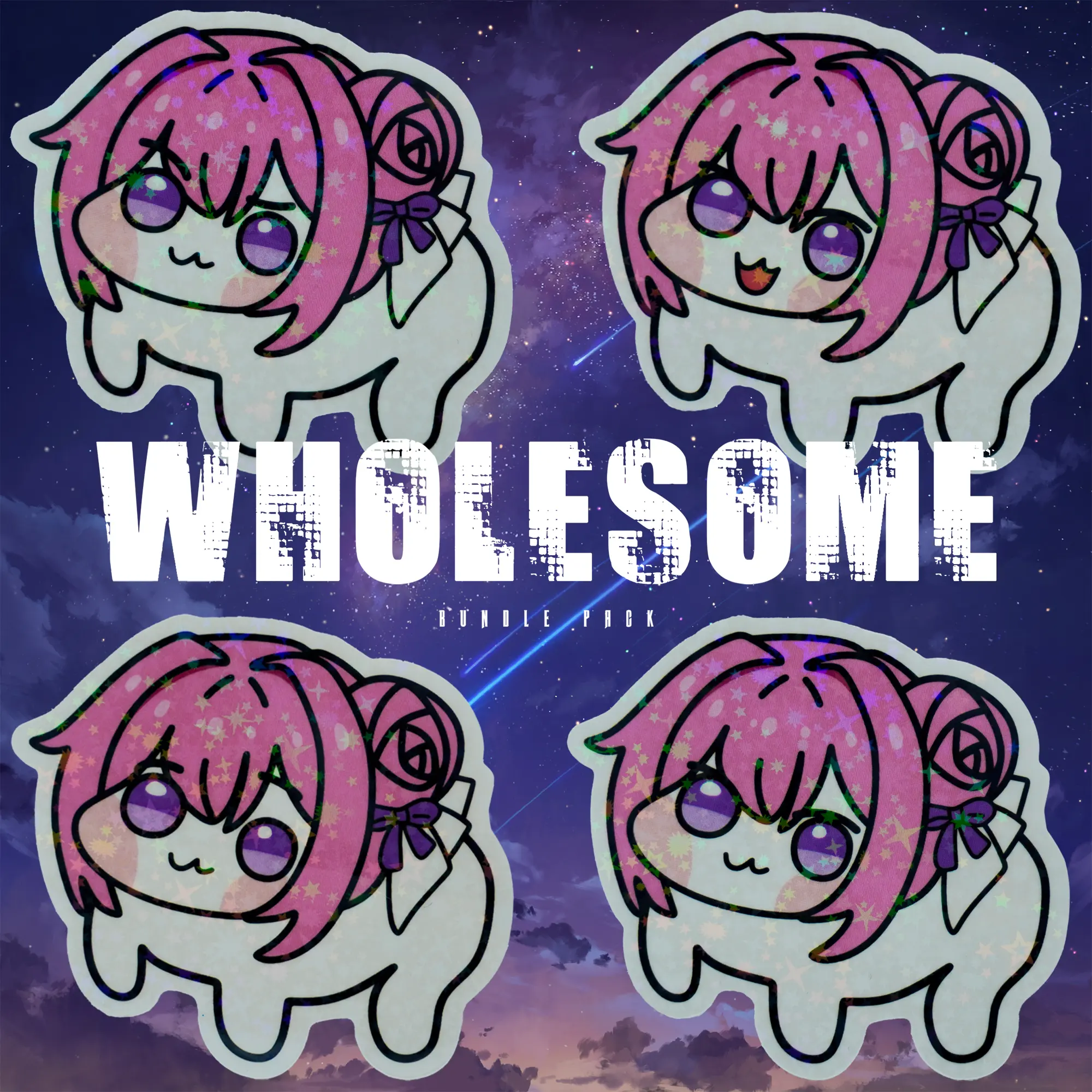 4 Doro NIKKE Sticker - WHOLESOME BUNDLE - Holographic Vinyl 2"x2" - Dorong, NIKKE: Goddess of Victory