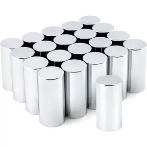 20/60Pcs 33mm*4inch Lug Nut Covers Chrome, Semi Trucks Lug Nut Covers ABS Plastic Anti-Rust Screw-on Easy to Install, Nut Caps for Semi Trucks/Trailer