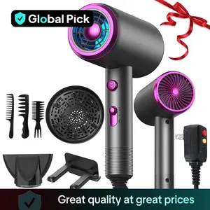 Powerful Ionic Hair Dryer Kit, 1 Set Hair Dryer & Concentrator & Diffuser & 3 Comb & Hanging Rack & Manual, Multifunctional Hair Dryer, Professional Hair Styling Tool, Versatile Styling Options, Frizz Reduction, Hair Dryer, Hair Blow Dryer
