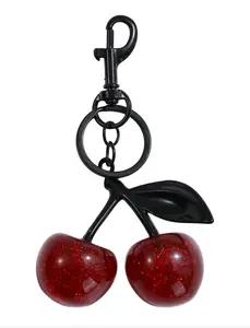Keychain Cherry Bag Charms Purse, Cute Women's Keychains - Car Keyrings Leather Handbags, Adorable Add-ons for Your Essentials, Anniversary Wedding Gift