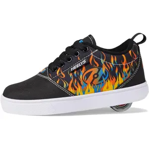 Heelys Wheeled Footwear Skate Shoe,  Black/Orange/Blue/White, 5 Little Kid