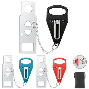 Portable Door Lock, Travel Security Door Lock, Door Safety Locks for Traveling, Home, Apartment, Hotel Doors, Additional Privacy and Safety, Handle, Hardware
