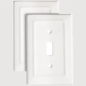 Architectural Toggle Light Switch Wall Plate - White Aluminum