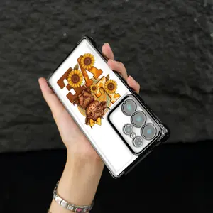Cute Cow Love Pattern Phone Case for Samsung Galaxy Case S25Ultra S24FE S23 S22 Phone Case, Four-corner airbag drop protection, Protective Silicone Cover, Protection Durable, Shockproof Drop.JY57